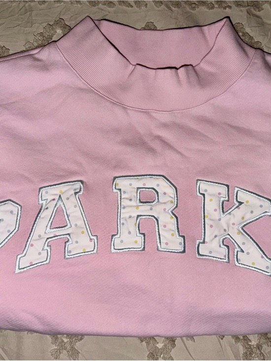 Parke Tops - PARKE Birthday Cake Sprinkle Pink Mock Neck Sweatshirt